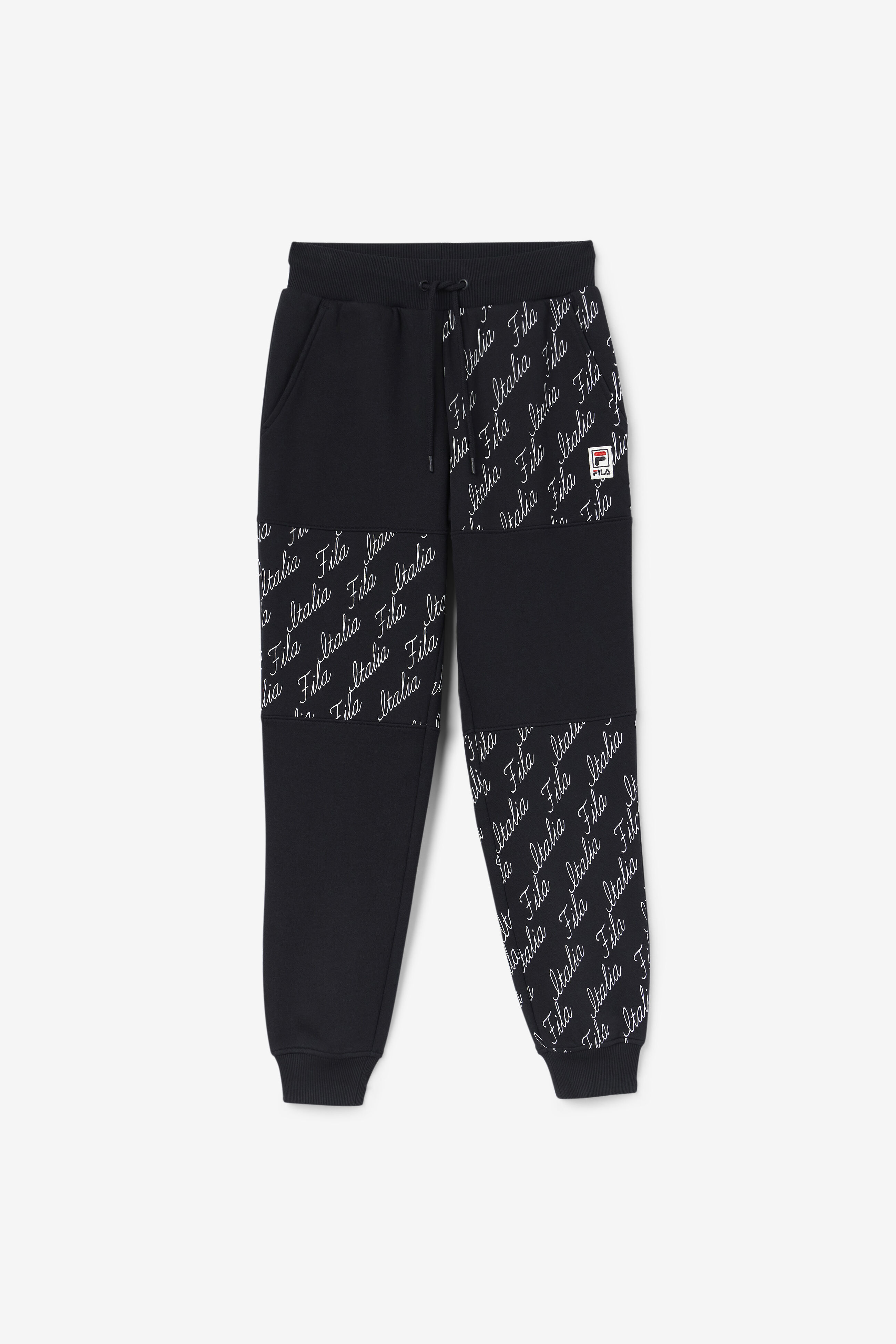 Gianna Black Embossed Joggers | Fila LW231113